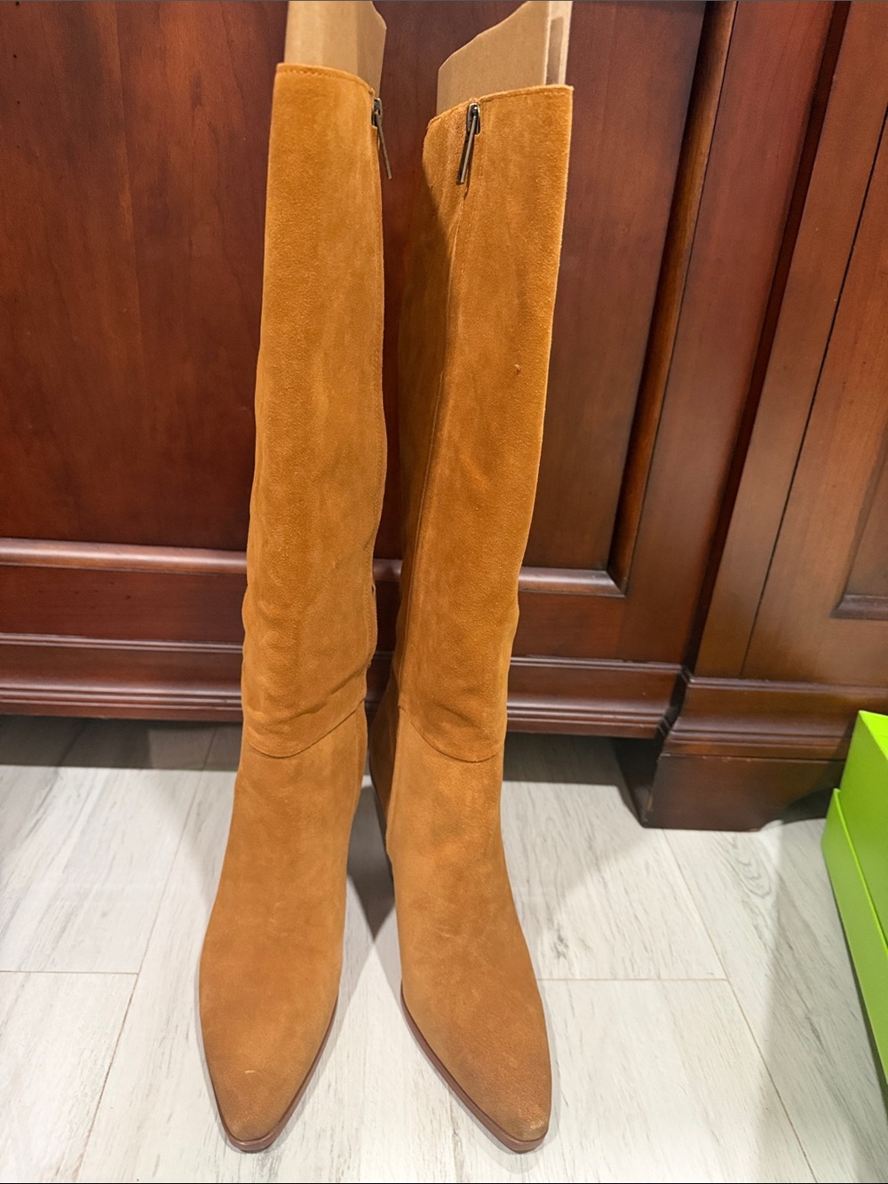 Sam Edelman Tall Suede Over-the-Knee Boots in Cognac Brown